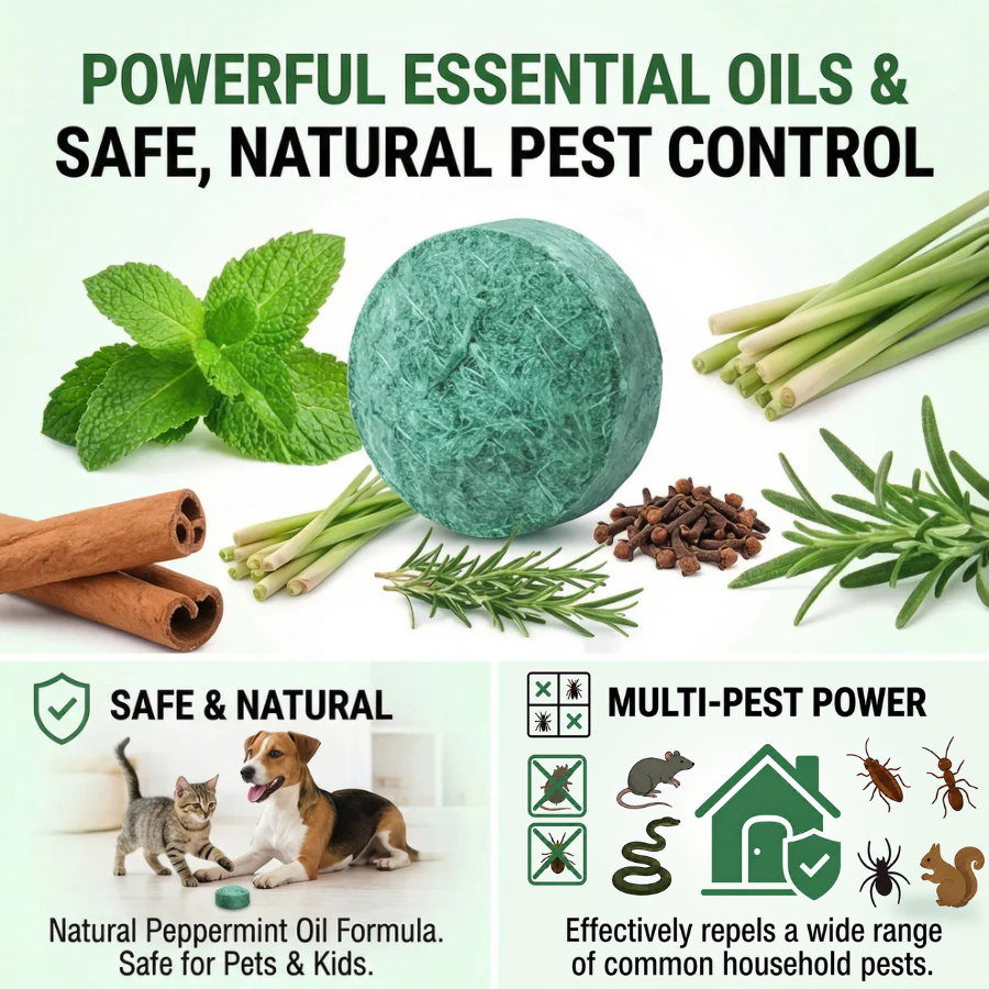 𝘼𝑼𝙏𝑶 𝑷𝙍𝑶 🟢 Natural Peppermint Rodent Repellent Tablets – 10 Pack
