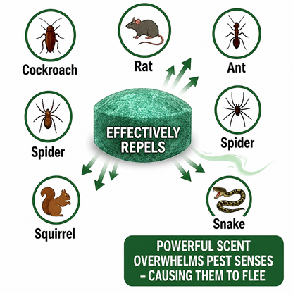 𝘼𝑼𝙏𝑶 𝑷𝙍𝑶 🟢 Natural Peppermint Rodent Repellent Tablets – 10 Pack