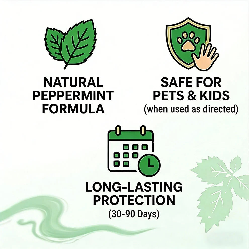 𝘼𝑼𝙏𝑶 𝑷𝙍𝑶 🟢 Natural Peppermint Rodent Repellent Tablets – 10 Pack