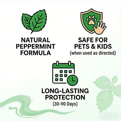 𝘼𝑼𝙏𝑶 𝑷𝙍𝑶 🟢 Natural Peppermint Rodent Repellent Tablets – 10 Pack