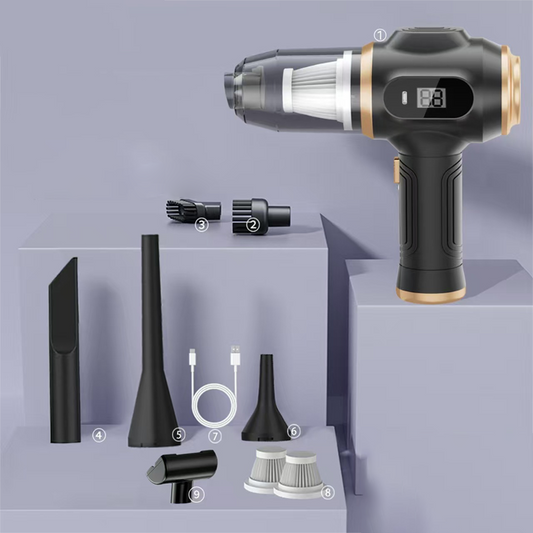 🔋 Cordless 4-in-1 Car Vacuum – 12000Pa Suction, Digital Display, Type-C ✨